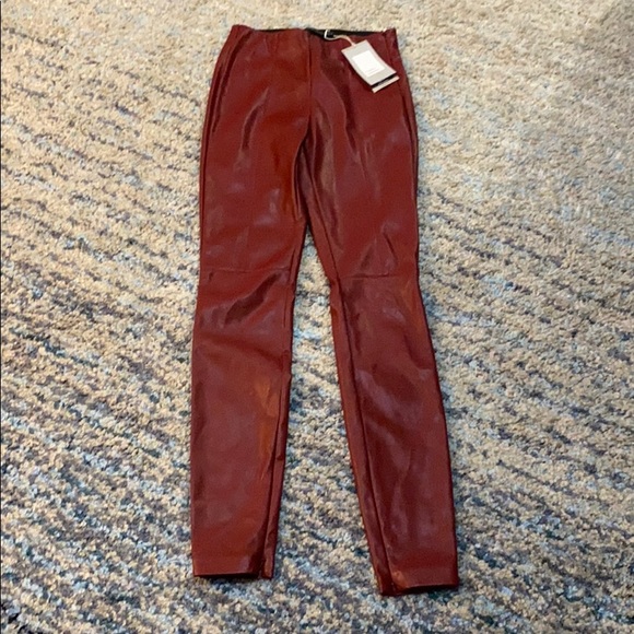 red leather pants zara